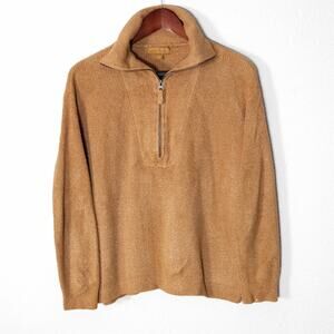 Barefoot Dreams Women’s Sweater Neutral Slow Fashion Cozy Minimalism Camel Zip S